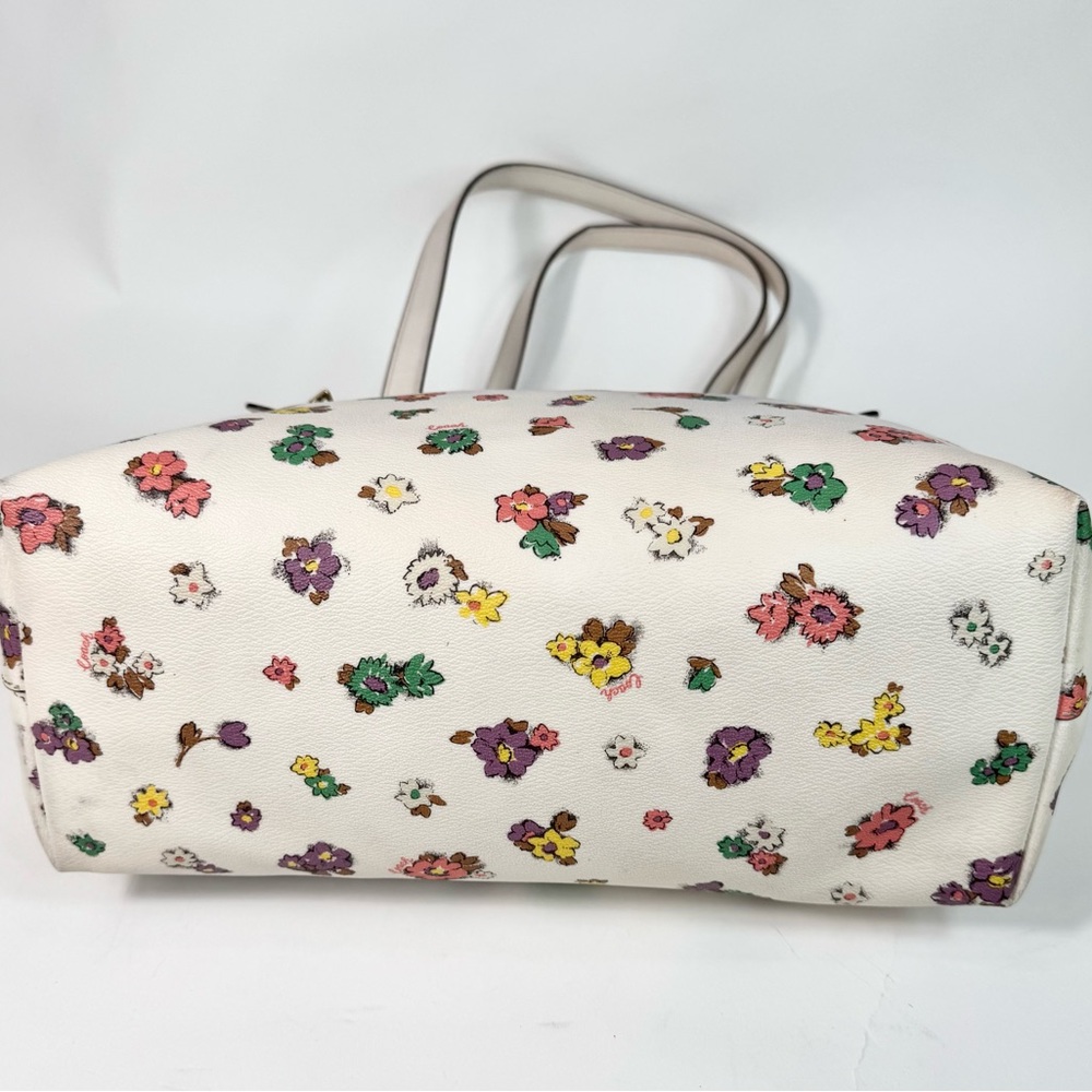 Coach Gallery Tote With Spaced Floral Field Print Chalk CA618 - Picture 3 of 12